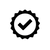Black check mark icon on a white background